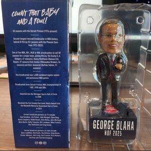 George Blaha SGA Talking Bobblehead JSA 1/2500 Detroit Pistons HOF LCA 12/5/2025